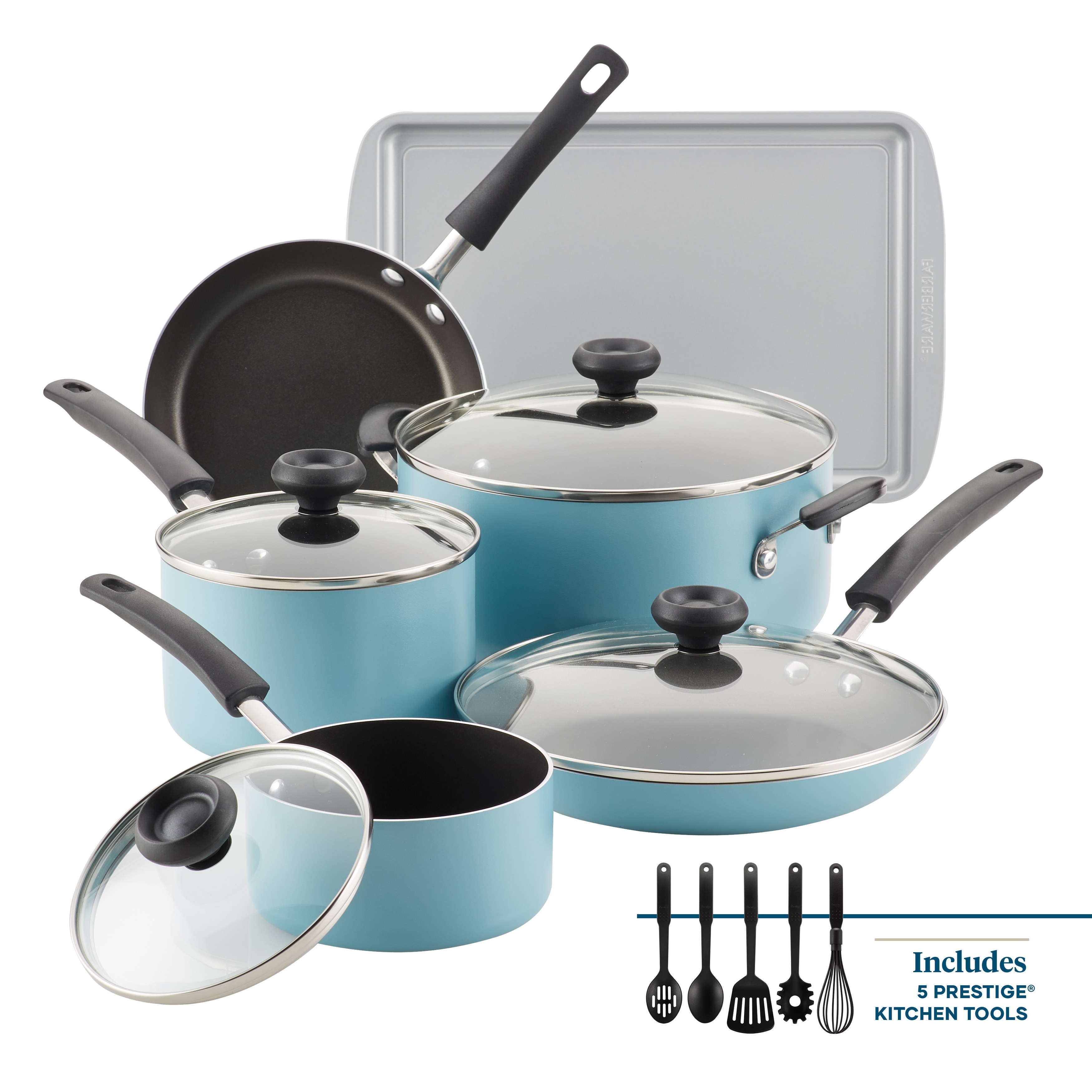 Farberware 14-Piece Easy Clean Pro Ceramic Nonstick Cookware Set, Black