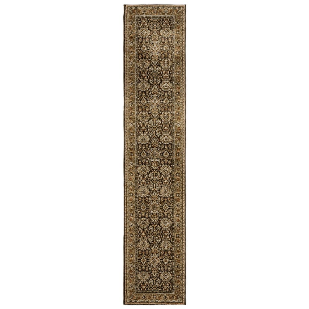 Style Haven Adalynn Bordered Traditional Brown/ Gold Area Rug