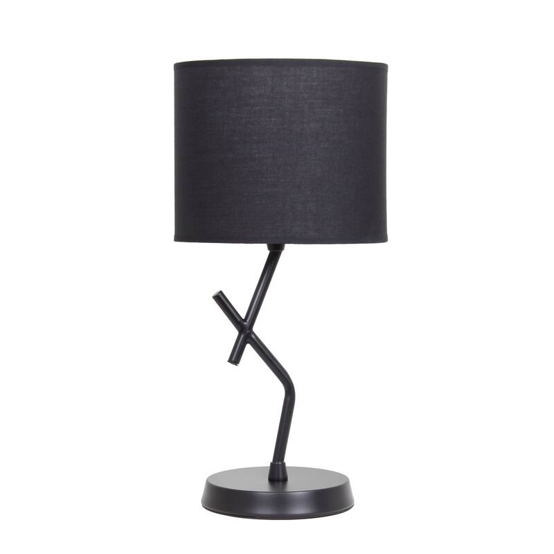 Abstract Angular Table Lamp with Drum Shade - 17" - Black