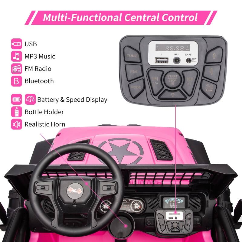24V 2-Seater Kids Electric Ride-On Car with Remote Control