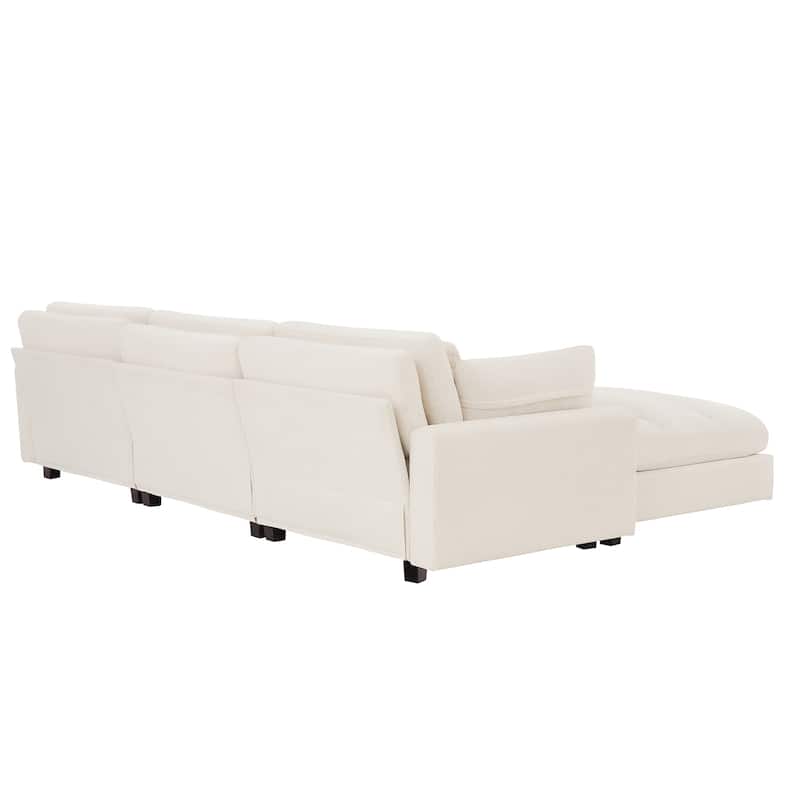 128.4 Inch Chenier Combination Sofa (With Pillow And Ottoman) - 128.4"W X 44.1"D X 33.9"H