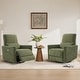 preview thumbnail 156 of 171, Spruce & Spring Asher Power Swivel Glider Recliner Green-Fabric-Set of 2