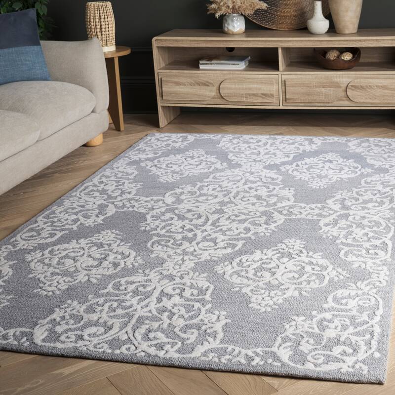 SAFAVIEH Handmade Metro Doritta Wool Rug - Grey/Ivory - 5' x 8'
