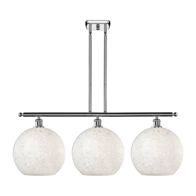 Innovations Lighting 516-3I-14-39-White Mouchette-Indoor Pendant White - Polished Chrome / White Mouchette
