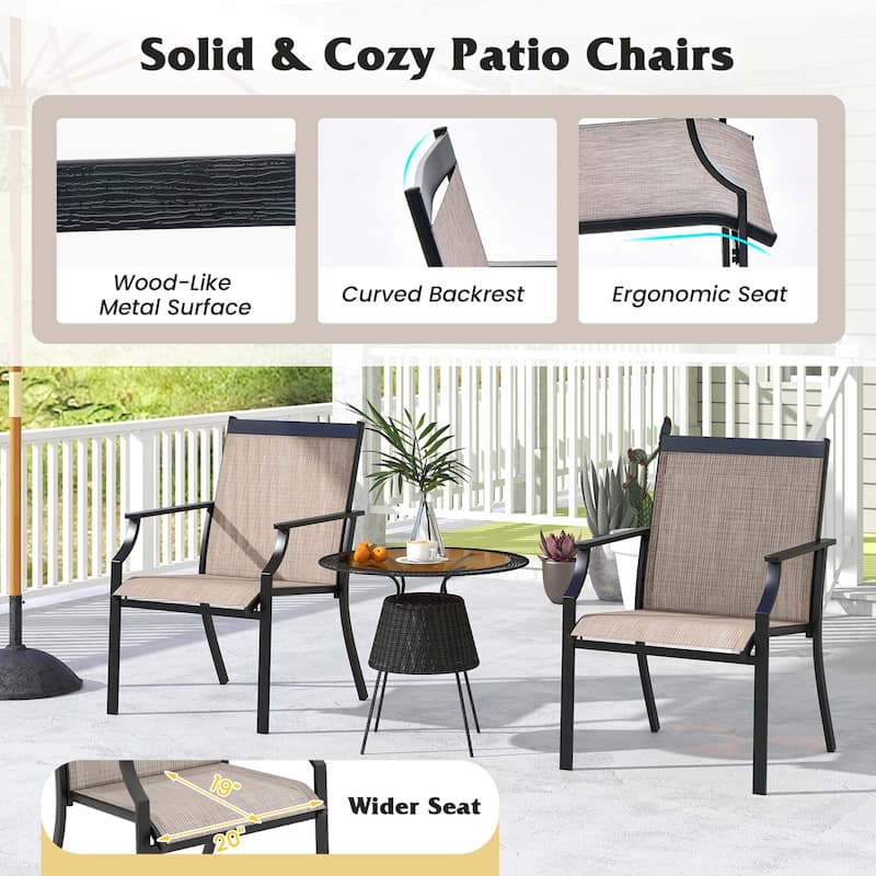 Costway 2 Piece Patio Dining Chairs Large Outdoor Chairs with - See Details