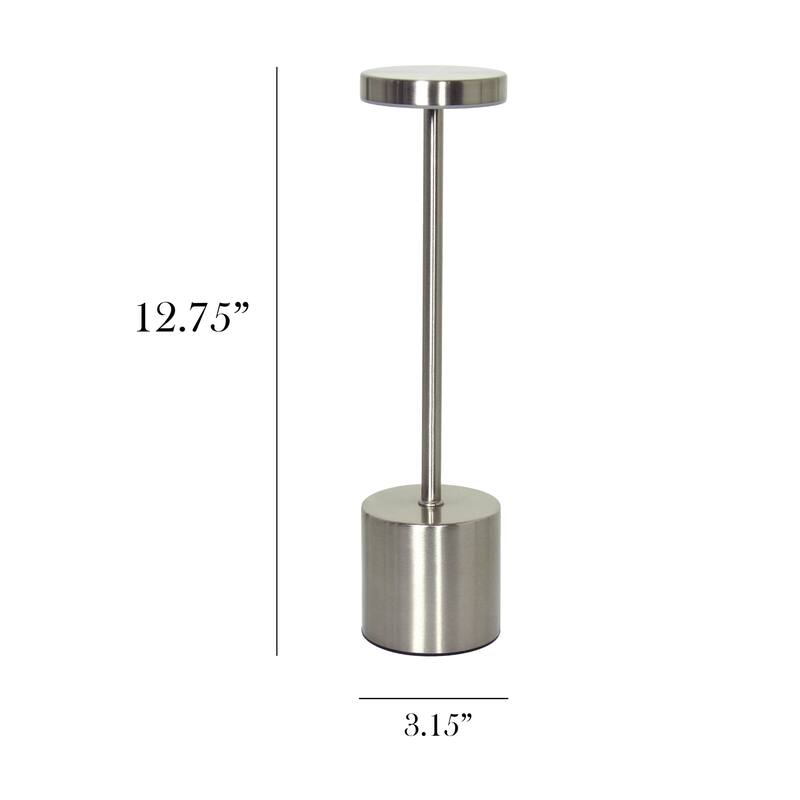 LED Mushroom Disc Desk Lamp with Stick Base - 12.75" - Silver