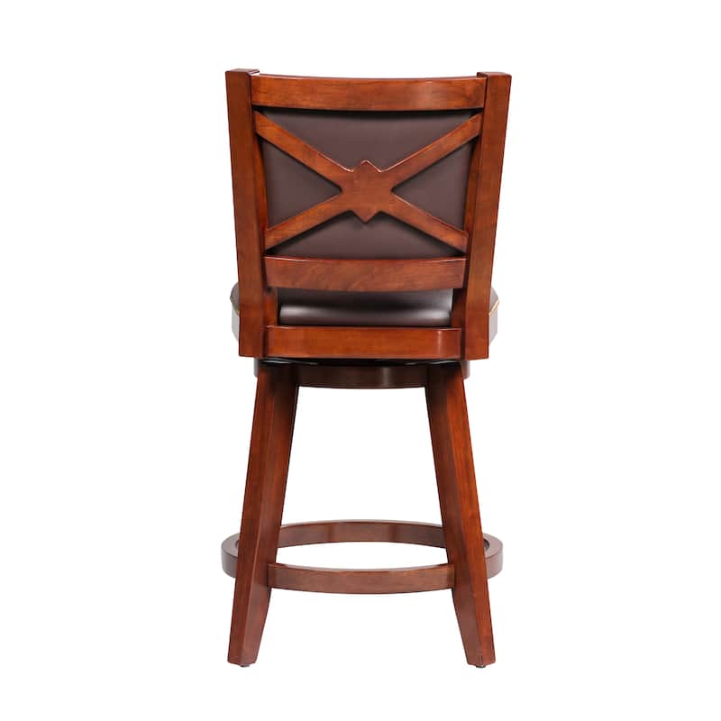 Broadmoor Cherry Brown Swivel Armless Wood Stool