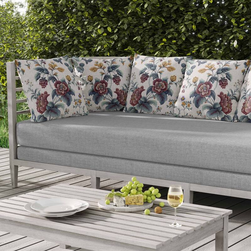 Orchit Magic Indoor/Outdoor Reversible Throw Pillow White and Blue