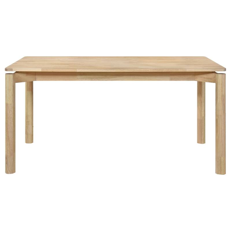 Rida Dining Table, White Washed Hardwood, Rectangular 59 Inch Top