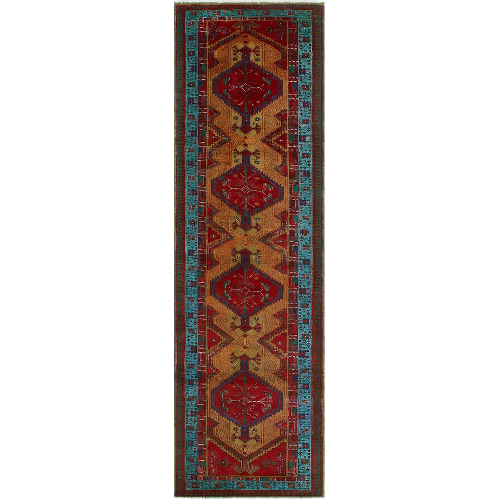 Fine Vintage Distressed Erleen Red/Orange Runner - 3'1" x 10'11"