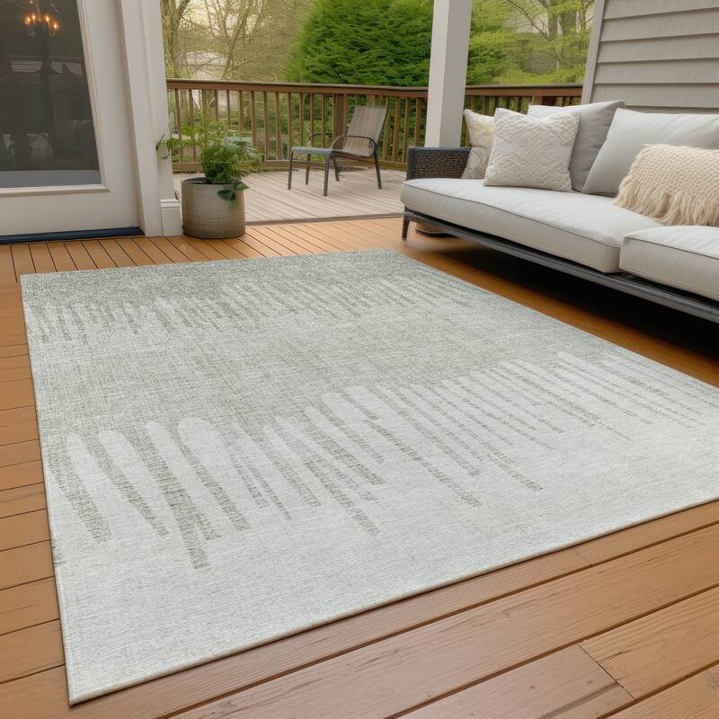 Machine Washable Indoor/Outdoor Modern Ombre Chantille Rug - Putty - 3' x 5'