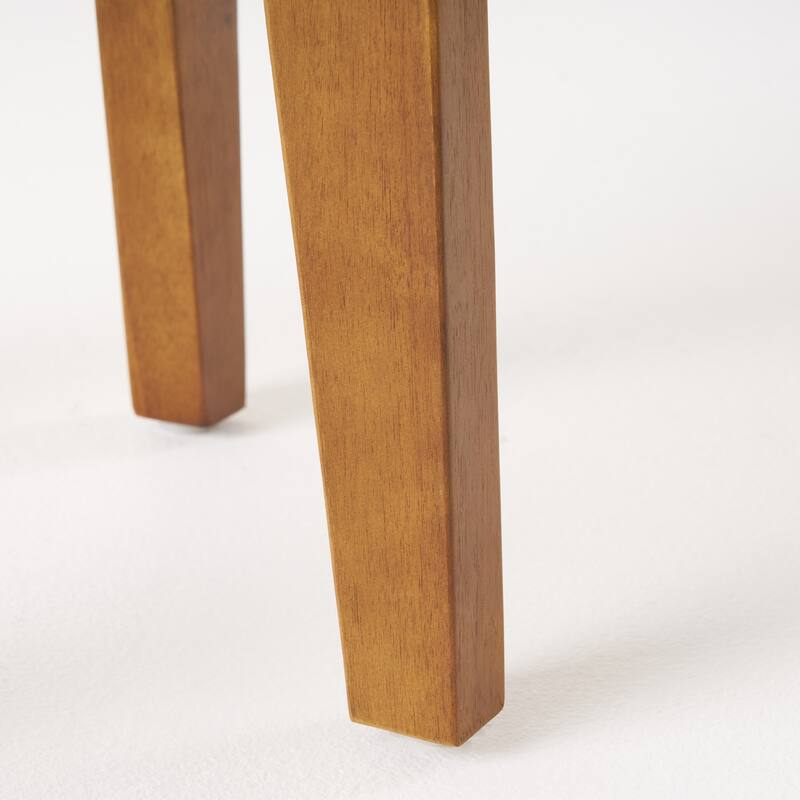 Outdoor 16" Acacia Wood Side Table, Teak Finish - 6.61