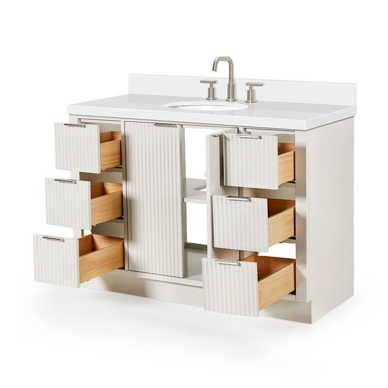 Ariel P49WQOVO Milan 49" Free Standing Single Basin Vanity Set with