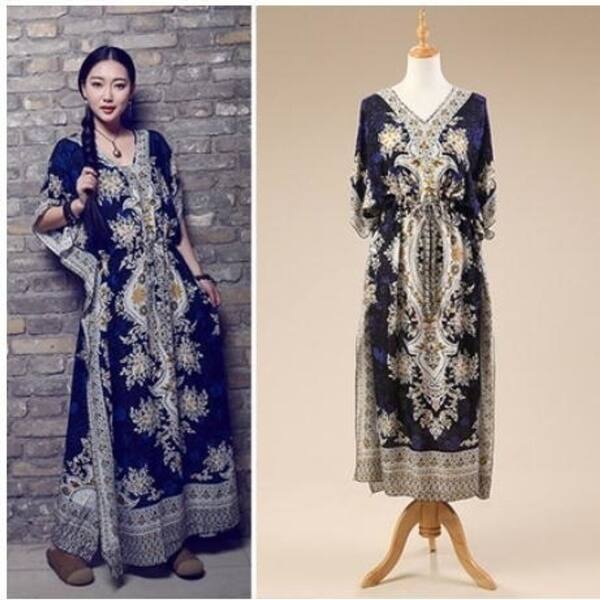 Shop Vestidos Dark Blue Green Purple Red Female Summer Boho Long