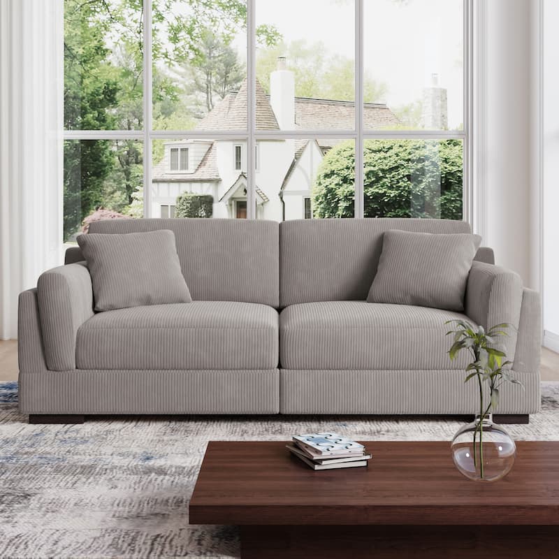 90" Loveseat Sofa Modern and Cozy Corduroy Couch