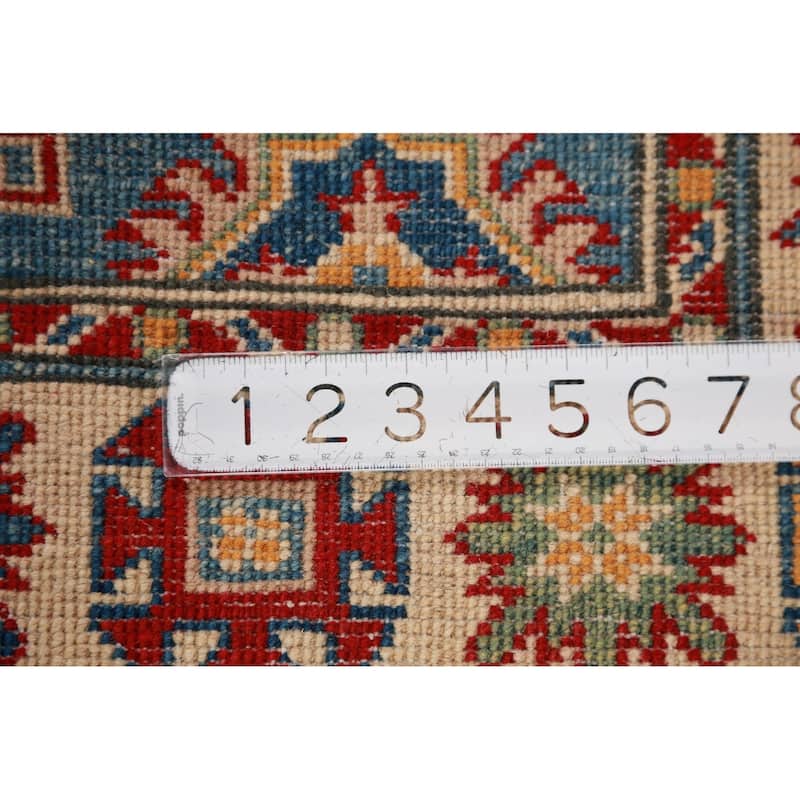 Light Blue Traditional Kazak Foyer Rug Hand-Knotted Wool Carpet - 2'7"x 3'11"