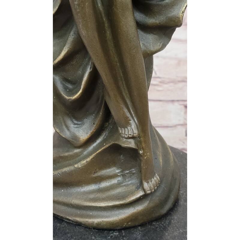Art Nouveau Candle Holder Candelabra Female Figure Bronze Sculpture By Kin