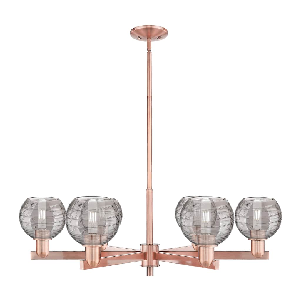 Innovations Lighting Downtown Urban - Athens Deco Swirl - 6 Light 24" Stem Hung Chandelier