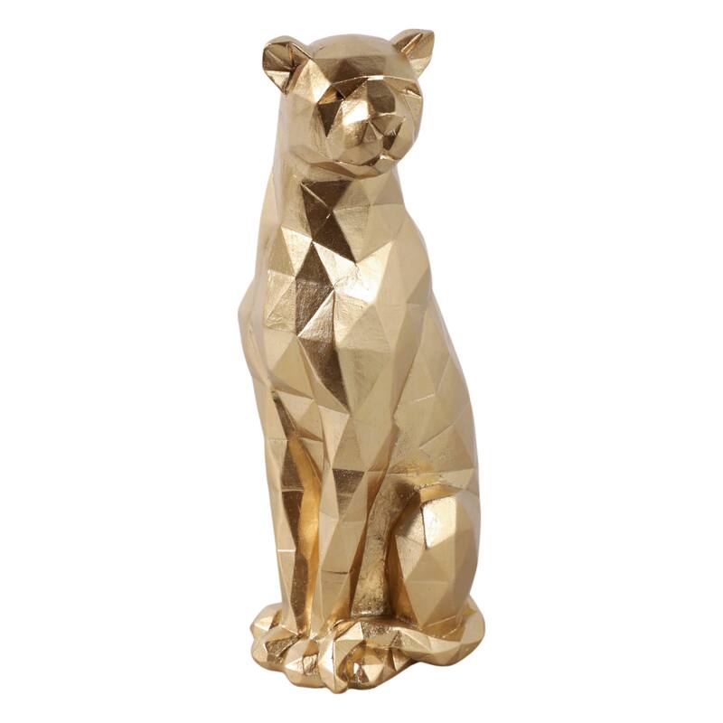 Resin Geometric Leopard Decorative Figurine - Gold - 10.0"