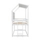 preview thumbnail 8 of 38, Twin Over Twin Low Bunk Bed with House Semi-enclosed Roof and Guardrails