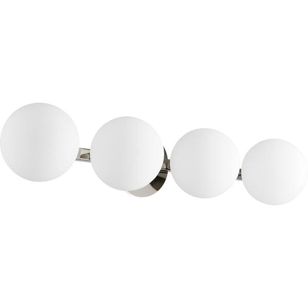 slide 2 of 7, Quorum International 4 Light 29-3/4" Wide Bathroom Vanity Light Polished Nickel