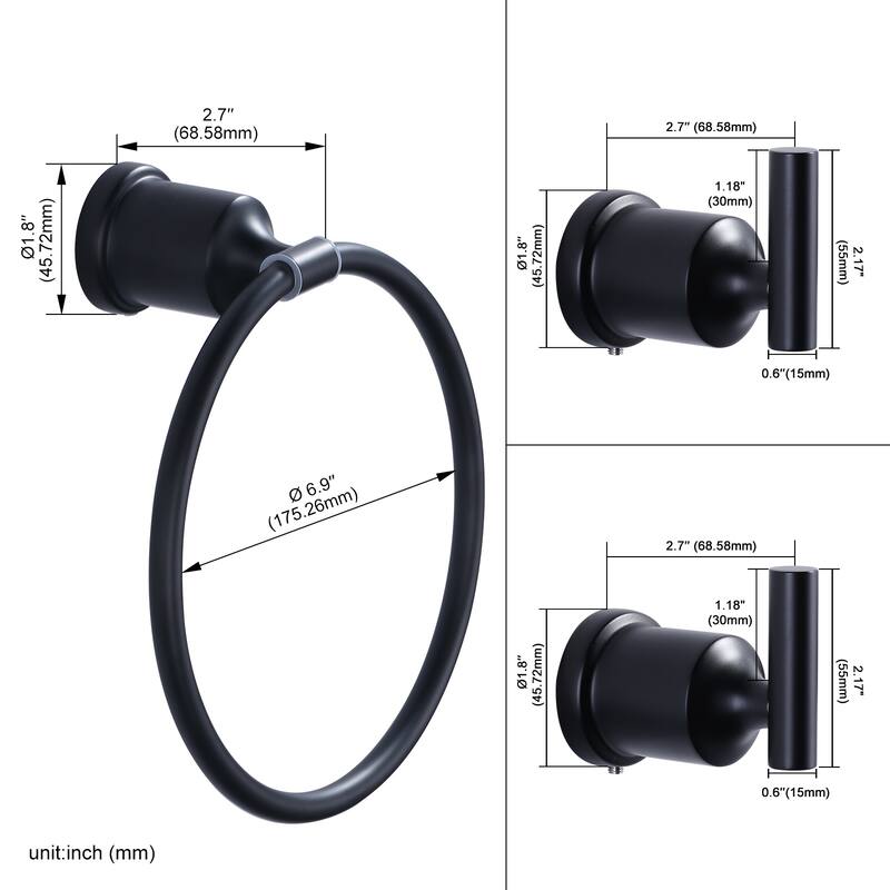3-Piece Bath Hardware Set with Mounting Hardware