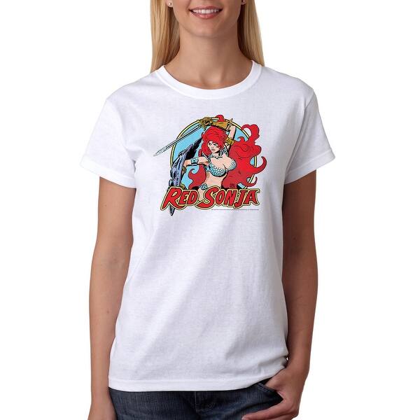 Shop Red Sonja Circle Junior Women S White T Shirt Overstock