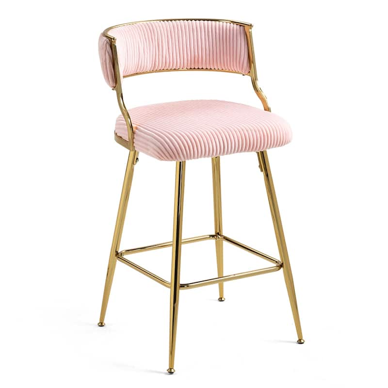 26'' Counter Height Bar Stools Corduroy Kitchen Island (Set of 2)