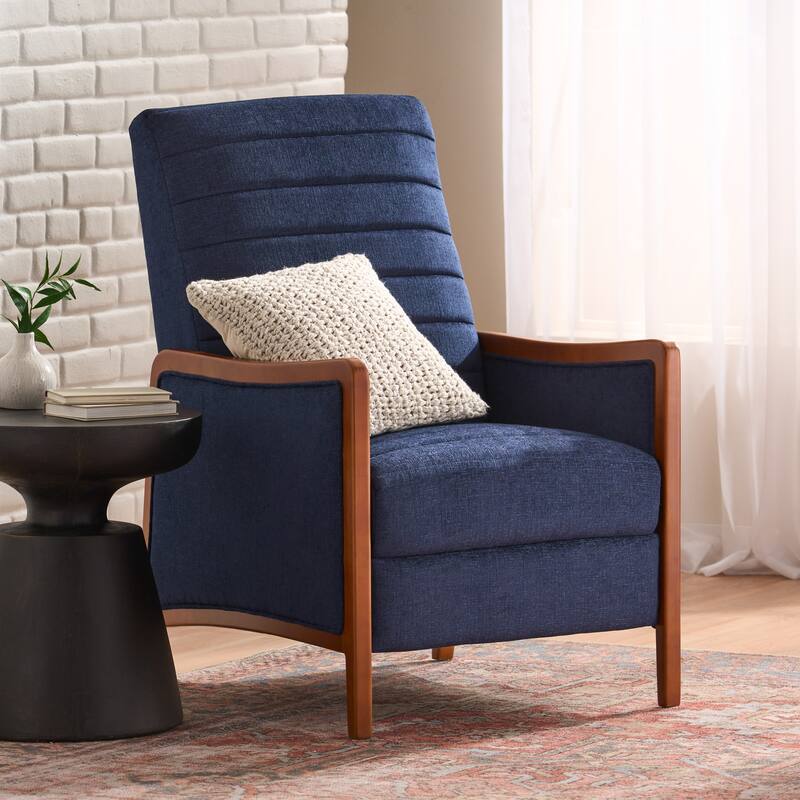 Mid Century Modern Fabric Pushback Recliner