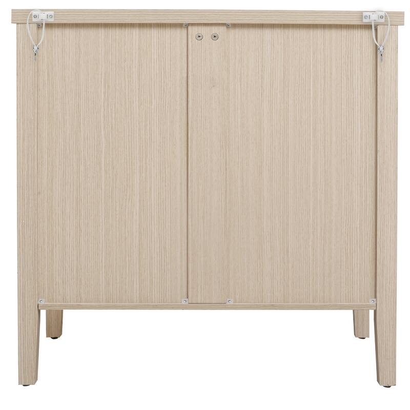 2-Door Carved Storage Cabinet with Adjustable shelf, Accent Furniture for Living Room, Hallway, Kitchen