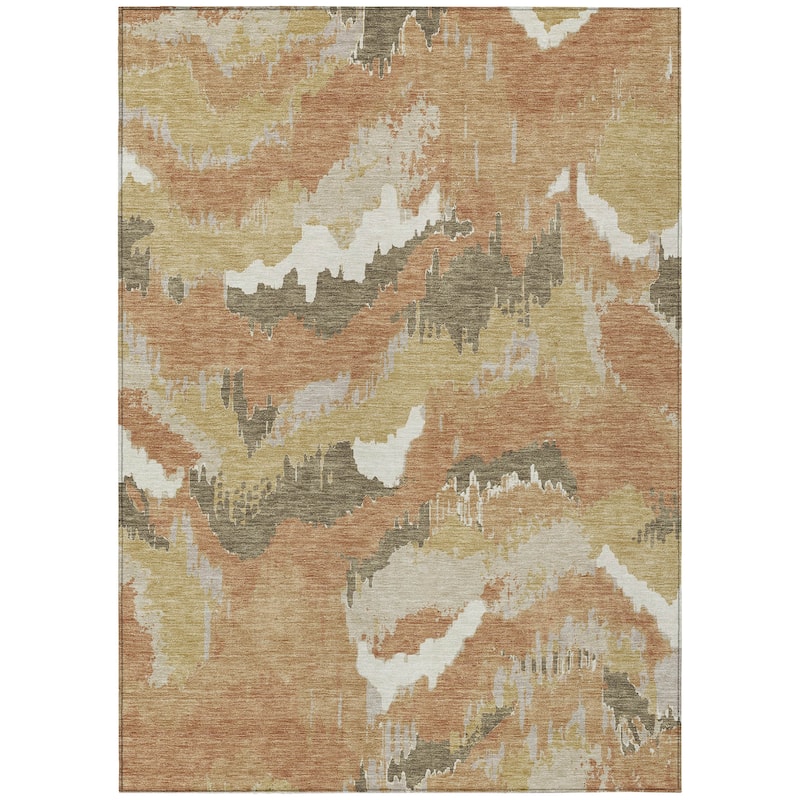 Machine Washable Indoor/ Outdoor Chantille Ombre Abstract Rug