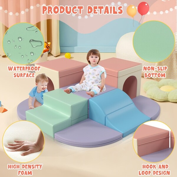 9 Piece Soft Foam Climbing Blocks for Toddlers Crawl and Climb Foam Play Set for Kids Indoor Gym 51 X51 X17 Bed Bath Beyond 40835864