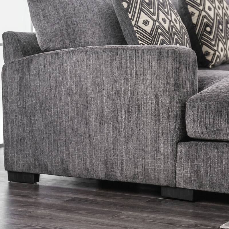 Kintra Contemporary Chenille Cushioned L-Shaped Sectional by Furniture of America