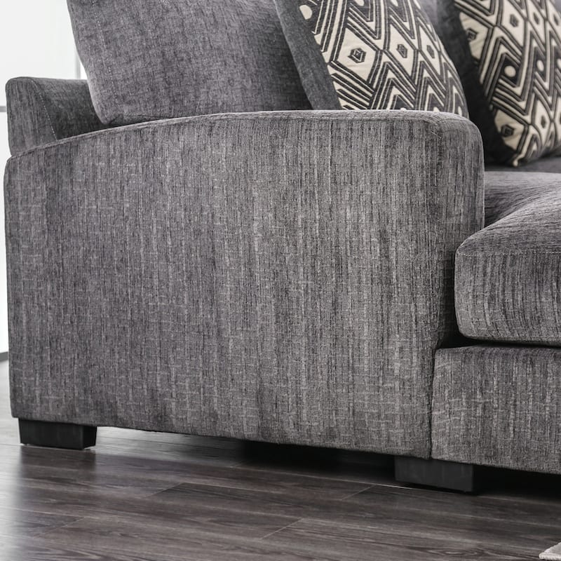 Kintra Contemporary Chenille Upholstered Large L-Shaped Sectional by Furniture of America