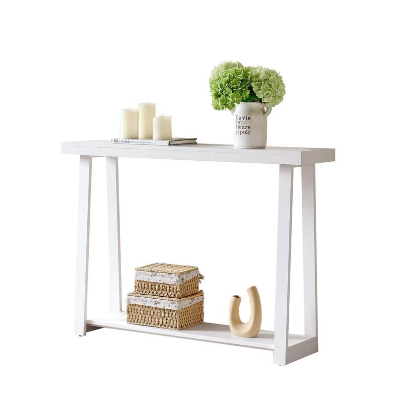 Emma Collection Wood 44" Modern Console Table with Shelf