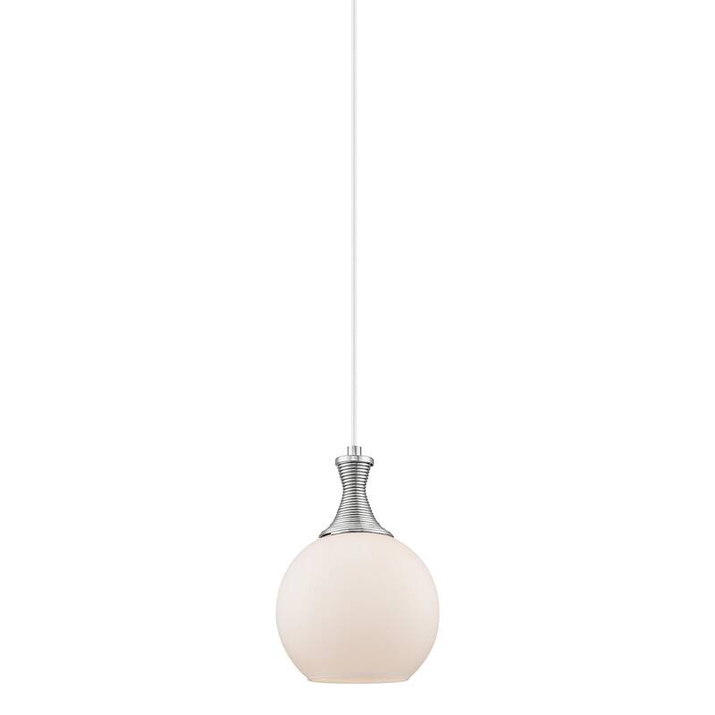 Innovations Lighting 415-1P-12-8 Astor Pendant Astor 8" Wide Mini - Satin Nickel / Matte White