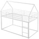 preview thumbnail 7 of 10, Twin over Twin Bunk Bed with Built-in Ladder, House-shaped Bed wtih Safety Guardrail, Kid's Friendly Style, White