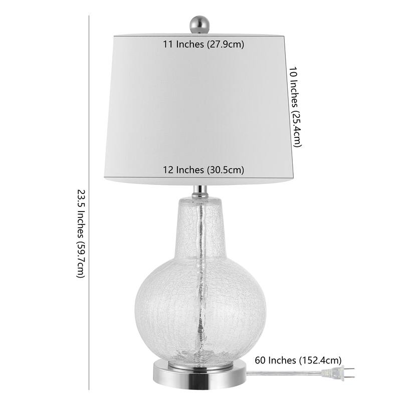 SAFAVIEH Lighting Atlas 24-inch Glass LED Table Lamp. - 12" W x 12" L x 24" H
