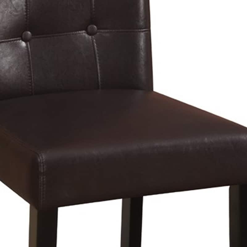 Brown/Espresso Brown Faux Leather Upholstered Wood Frame Dining Chair, Set of 2, Sturdy Dining Chair for Dining Rooms - 20.5