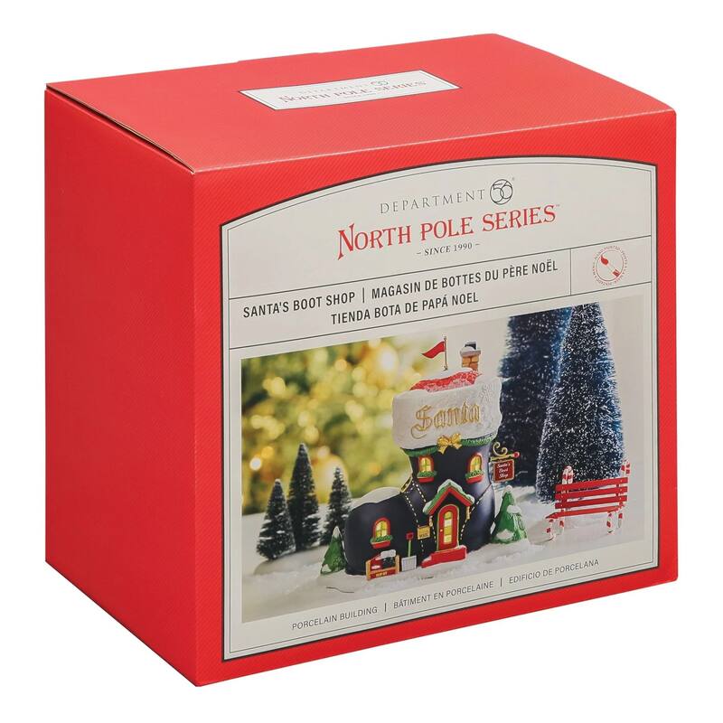 Department 56 North Pole Series Santa's Boot Shop Lighted Building - 6013444