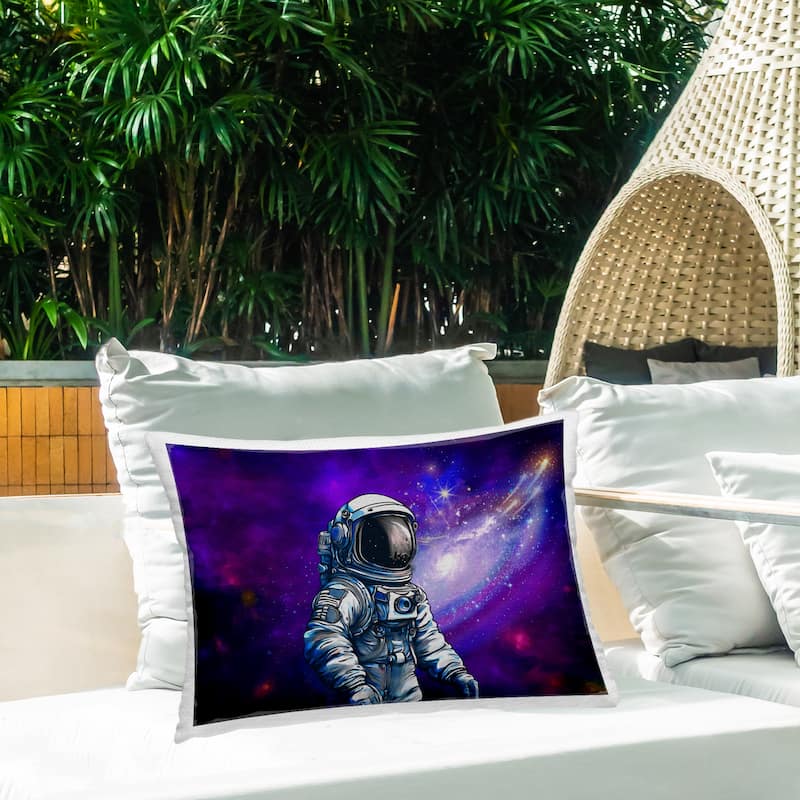Stupell Astronaut Among Cosmic Space Printed Outdoor Throw Pillow Design by Jesse Keith