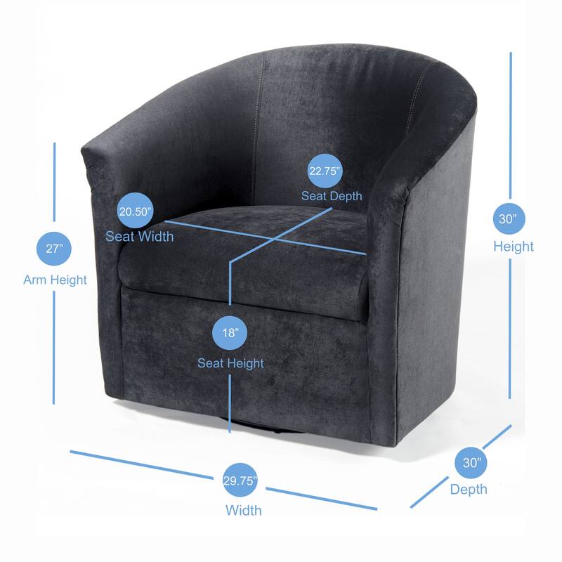 Microfiber Upholstered Swivel Chair W/ Hardwood Frame & Swivel Base