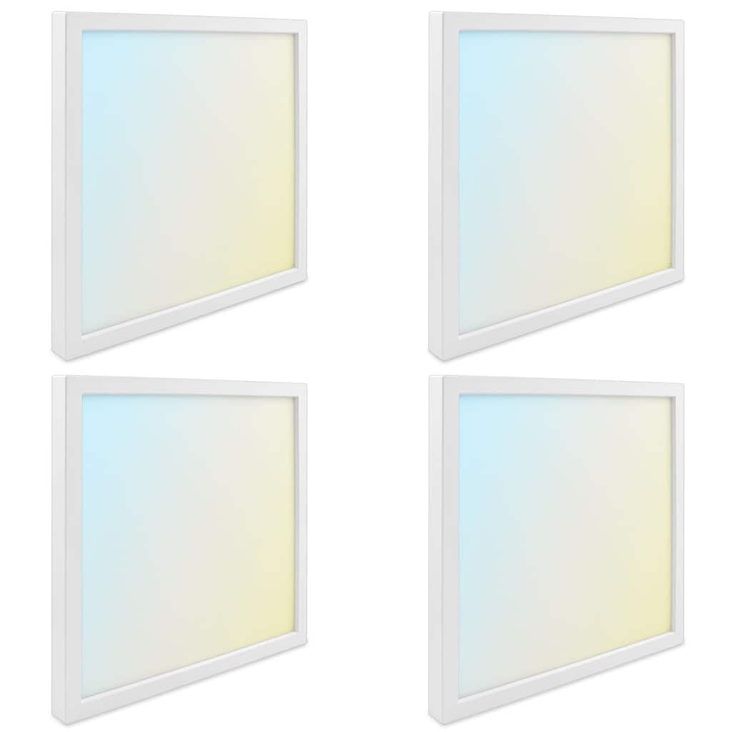 Luxrite 9 Inch Square LED Flush Mount Light, 18W 1250LM, 5CCT 2700K-5000K, Dimmable, ETL 4-Pack
