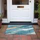 Machine Washable Indoor/ Outdoor Abstract Contemporary Chantille Rug