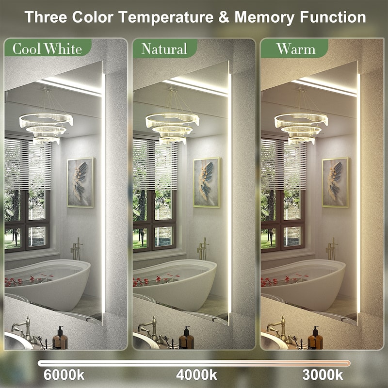 Frameless LED Backlit Anti-Fog Bathroom Vanity Mirror