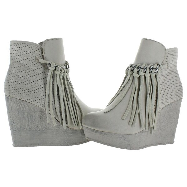 sbicca fringe wedge booties