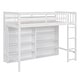 preview thumbnail 11 of 13, Multi-Functional Twin Size Loft Bed with 8 Open Storage Shelves and Built-in Ladder, Space Saving, Solid Construction, White