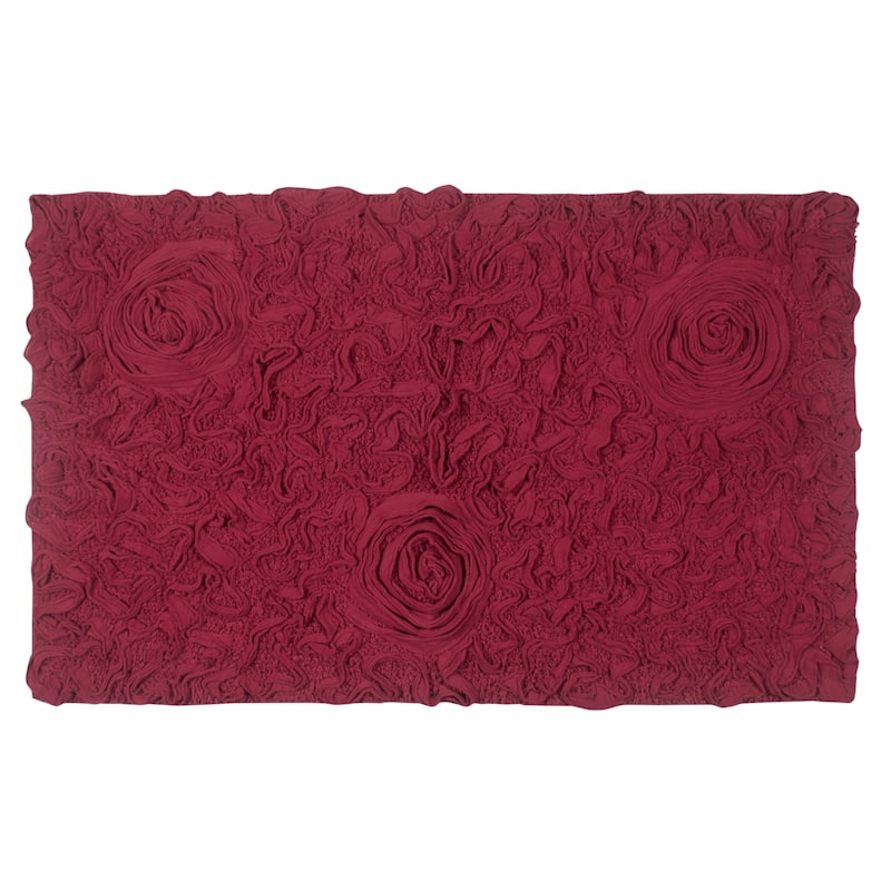 Bell Flower Bathroom Rug, Cotton Soft, Water Absorbent Bath Rug, Non Slip Shower Rug Machine Washable 24"x40" Rectangle