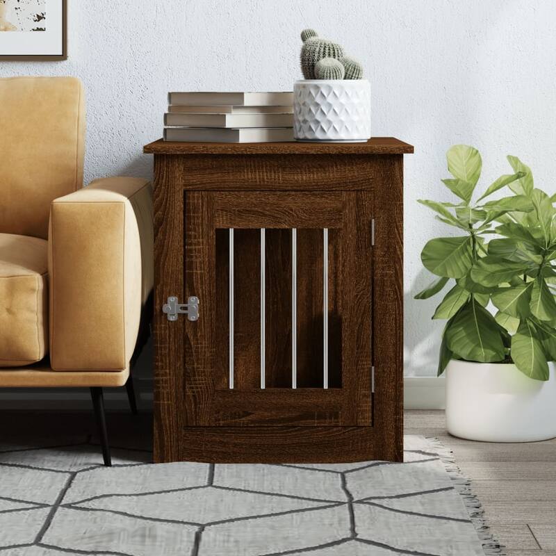 vidaXL Dog Crate with Door Doghouse Puppy Kennel Peg Cage Engineered Wood