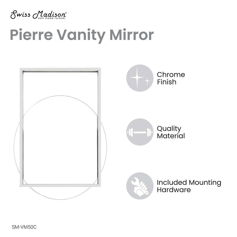 Pierre 30" Vanity Mirror In Chrome - 23.6" x 4" 35.45"
